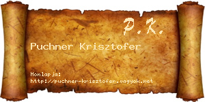 Puchner Krisztofer névjegykártya
